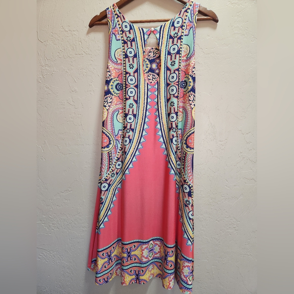 HERSHE Paisley Print A-line Tunic Sleeveless Dress - Picture 2 of 7